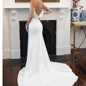 Brand New - KALITA Cowl Back Crepe Gown - Ivory